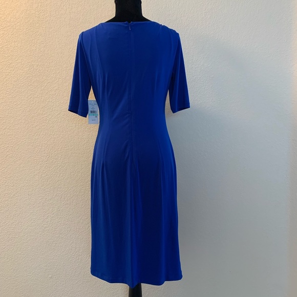 Royal blue cocktail dress with sleeves - Picture 3 of 6